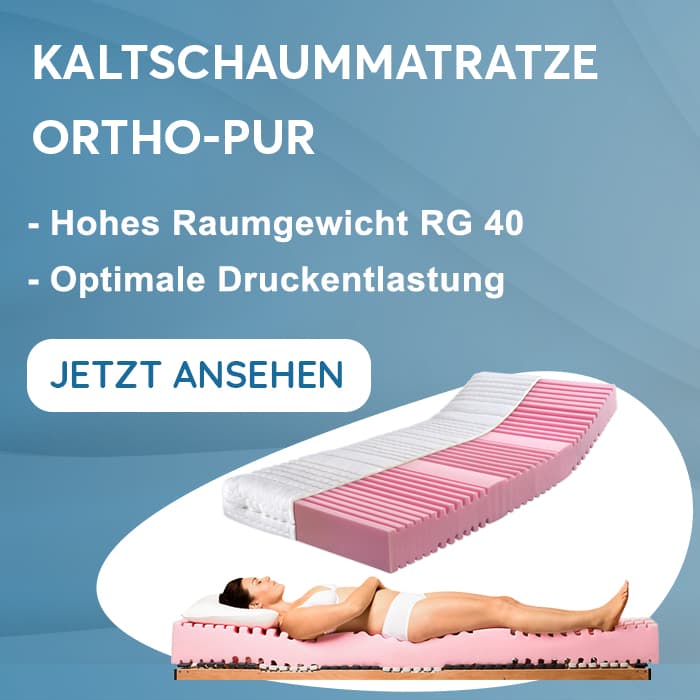 Kaltschaummatratze Ortho-PUR  -  7-Zonen-Matratze mit Raumgewicht 40